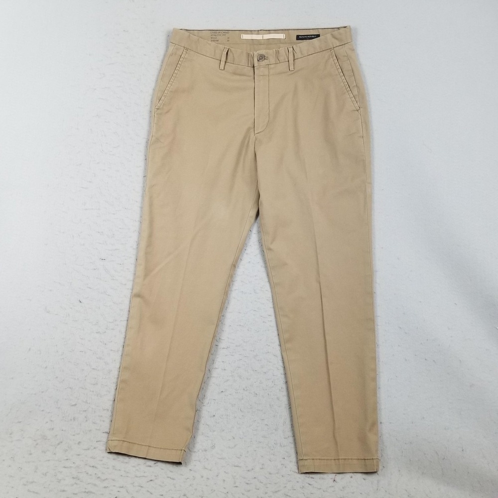 Banana Republic Pants Mens 35x30 Khaki Lived-In Chino Athletic Fit Stretch